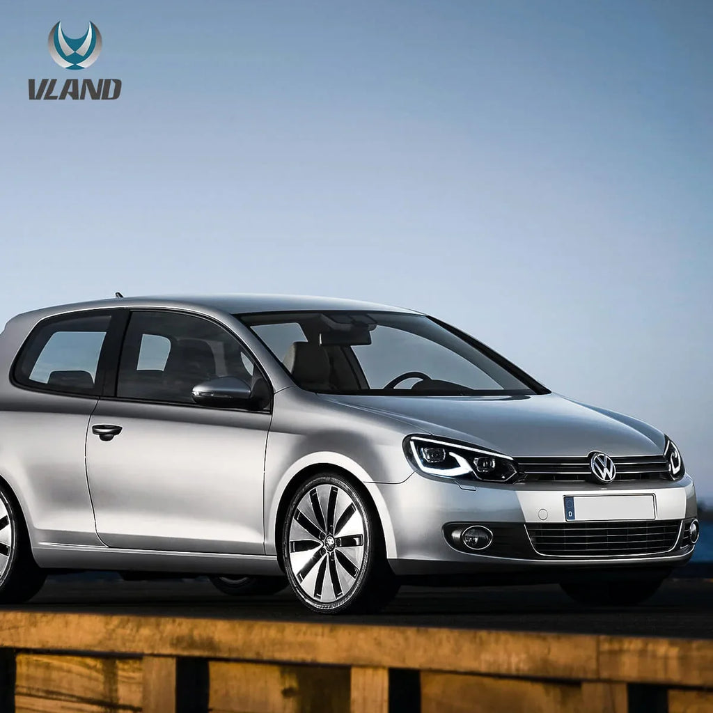 Faros delanteros VLAND 08-14 VW Golf Mk6 LED proyector Bi-LED negros — LED E-Mark | imagen 6