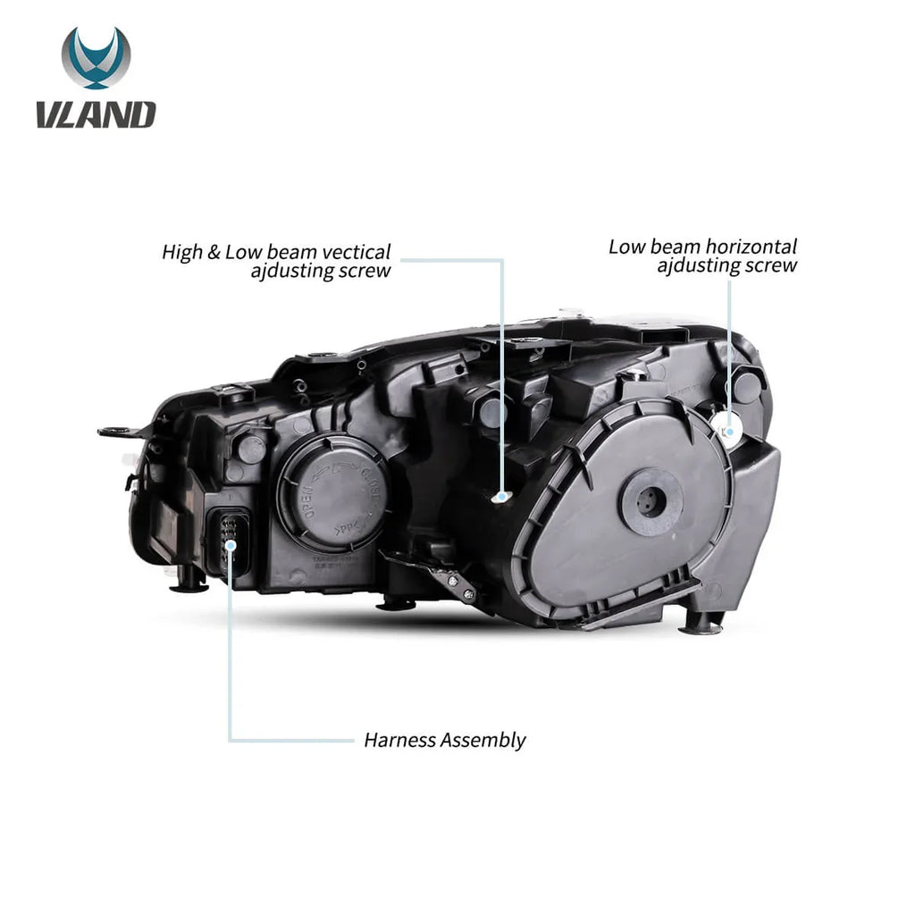 Faros delanteros VLAND 08-14 VW Golf Mk6 LED proyector Bi-LED negros — LED E-Mark | imagen 8