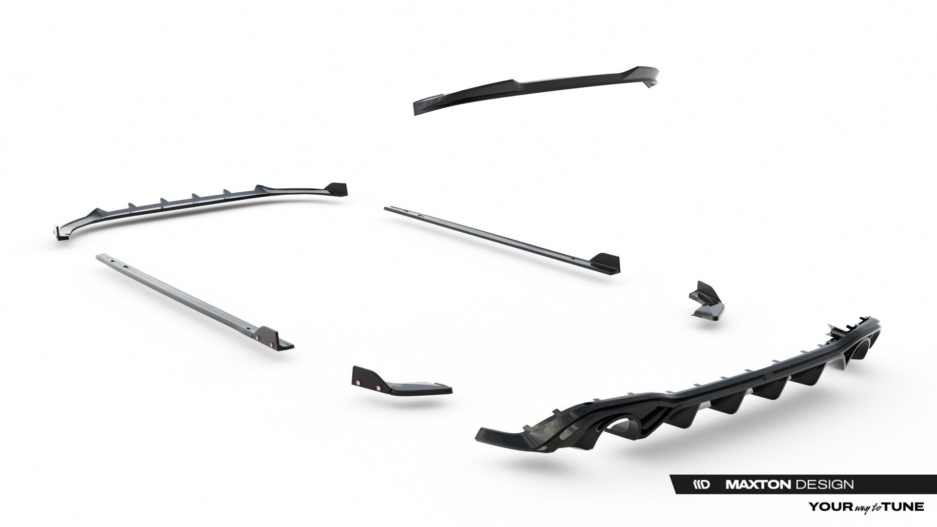 Maxton Design Set Of Splitters V.2 para Volkswagen Golf GTI Mk8 Facelift - imagen 21