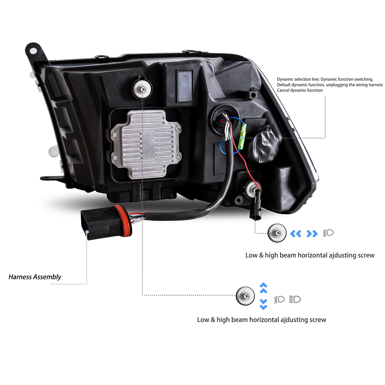Faros delanteros VLAND Dodge Ram 1500 2500 3500 09-18 Full LED negros — LED E-Mark | imagen 7