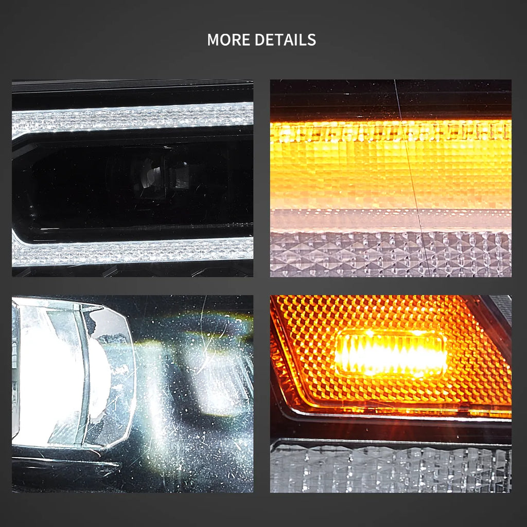 Faros delanteros VLAND Dodge Ram 1500 2500 3500 09-18 Full LED negros — LED E-Mark | imagen 8