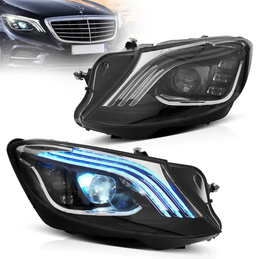 Faros delanteros VLAND LED Compatible Benz S-Class W222 2014-2017 — LED E-Mark | imagen 1