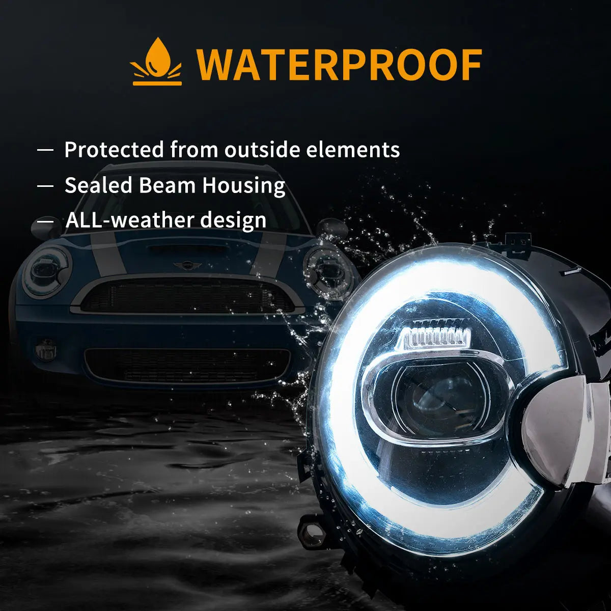 Faros delanteros VLAND 07-15 Mini Cooper R55 R56 R57 R58 R59 LED proyector LED — LED E-Mark | imagen 9