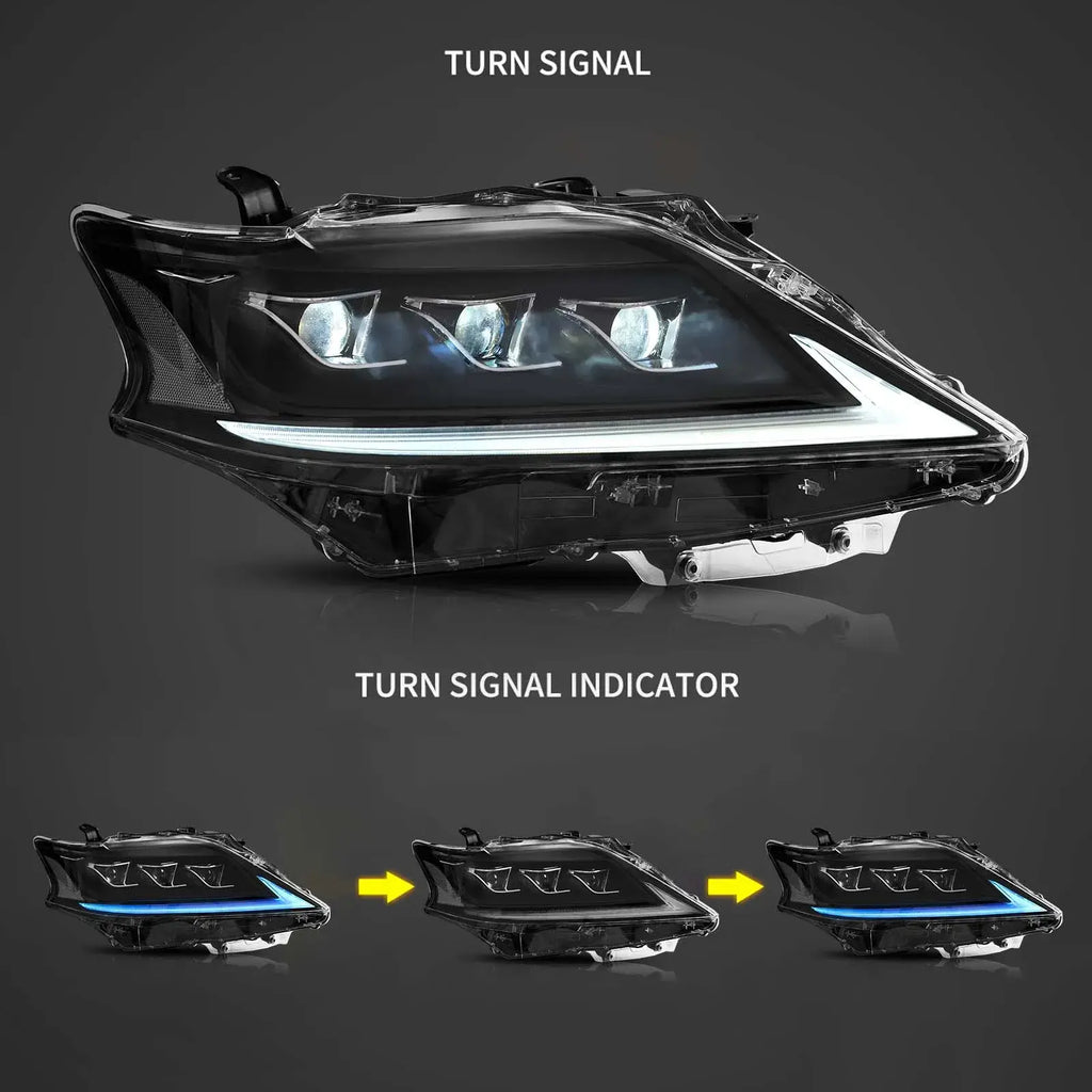Faros delanteros VLAND 13-15 Lexus RX270 RX350 RX450H LED Matrix negros — LED E-Mark | imagen 4