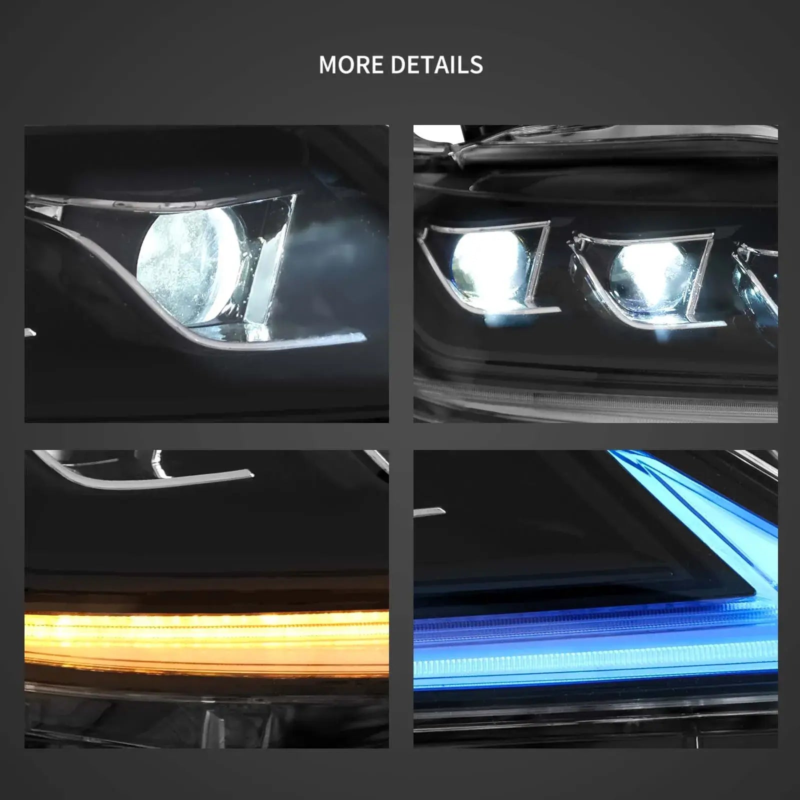 Faros delanteros VLAND 13-15 Lexus RX270 RX350 RX450H LED Matrix negros — LED E-Mark | imagen 8