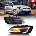 Faros delanteros VLAND 09-17 VW Polo MK5 proyector Bi-LED con Demon Eyes negros — LED E-Mark | imagen 1