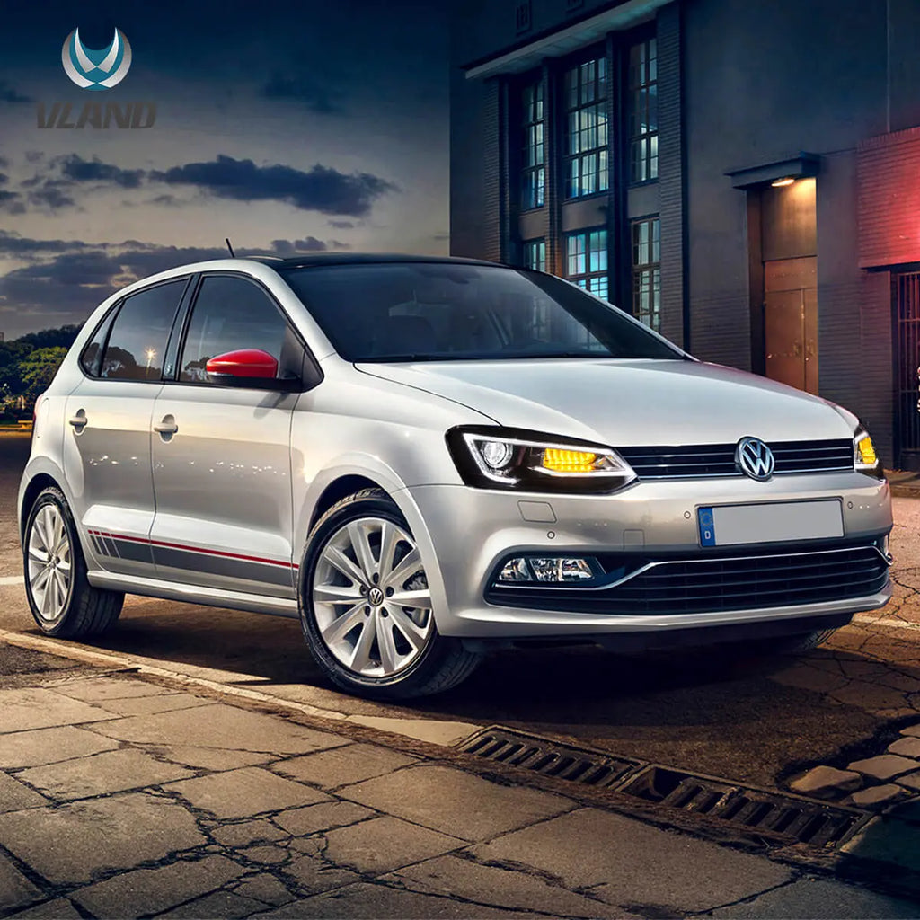 Faros delanteros VLAND 09-17 VW Polo MK5 proyector Bi-LED con Demon Eyes negros — LED E-Mark | imagen 7