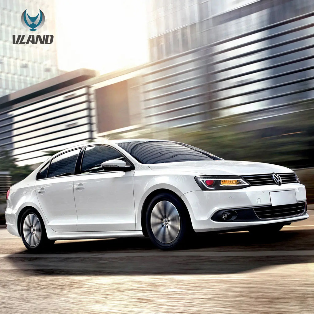Faros delanteros VLAND 10-18 VW Jetta MK6 proyector Bi-LED negros With Red Demon Eyes — LED E-Mark | imagen 7