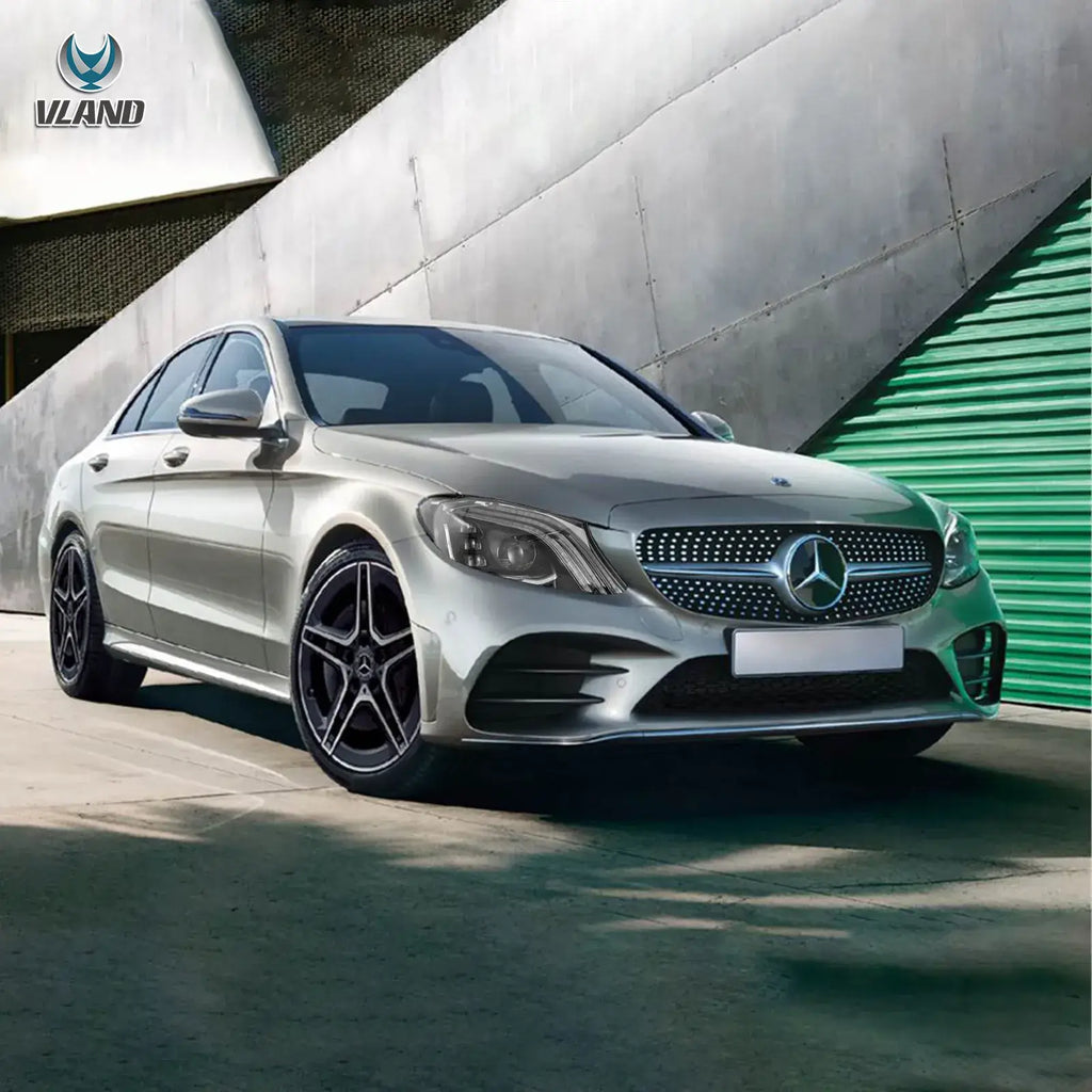 Faros delanteros VLAND 15-21 Mercedes-Benz C-Class W205 LED Matrix negros — LED E-Mark | imagen 7