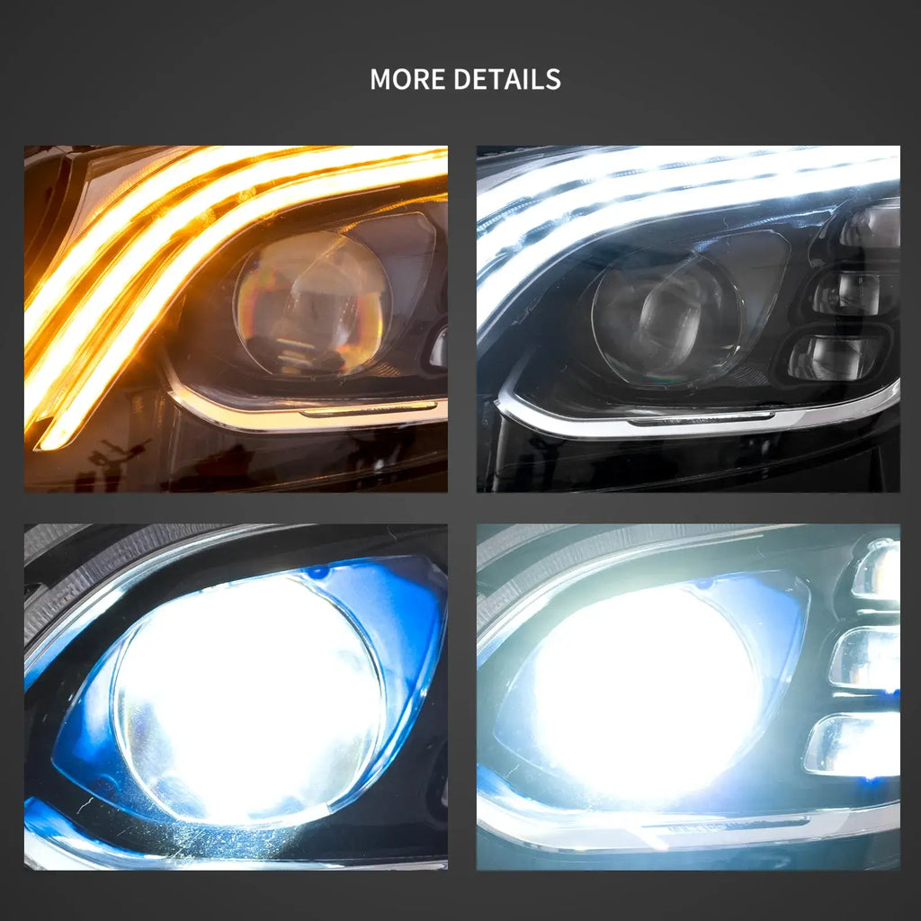 Faros delanteros VLAND 15-21 Mercedes-Benz C-Class W205 LED Matrix negros — LED E-Mark | imagen 9