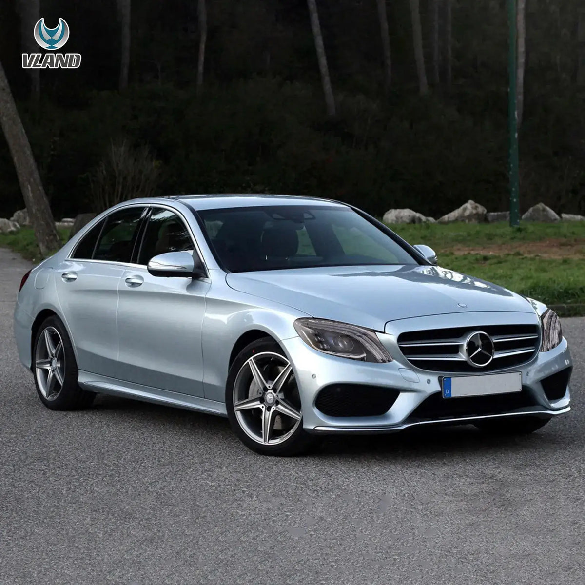 Faros delanteros VLAND 15-21 Mercedes-Benz C-Class W205 LED Matrix negros — LED E-Mark | imagen 6
