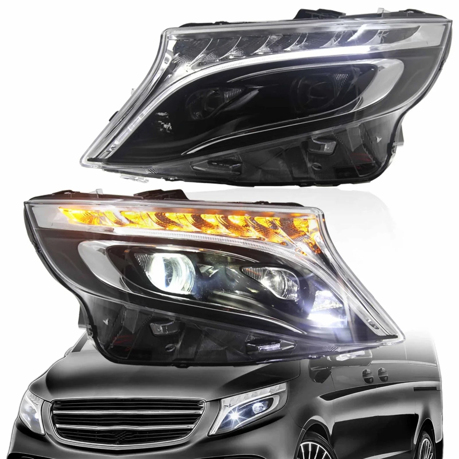 Faros delanteros VLAND Mercedes-Benz Vito V-Class W447 2014-2023 LED — LED E-Mark | imagen 1