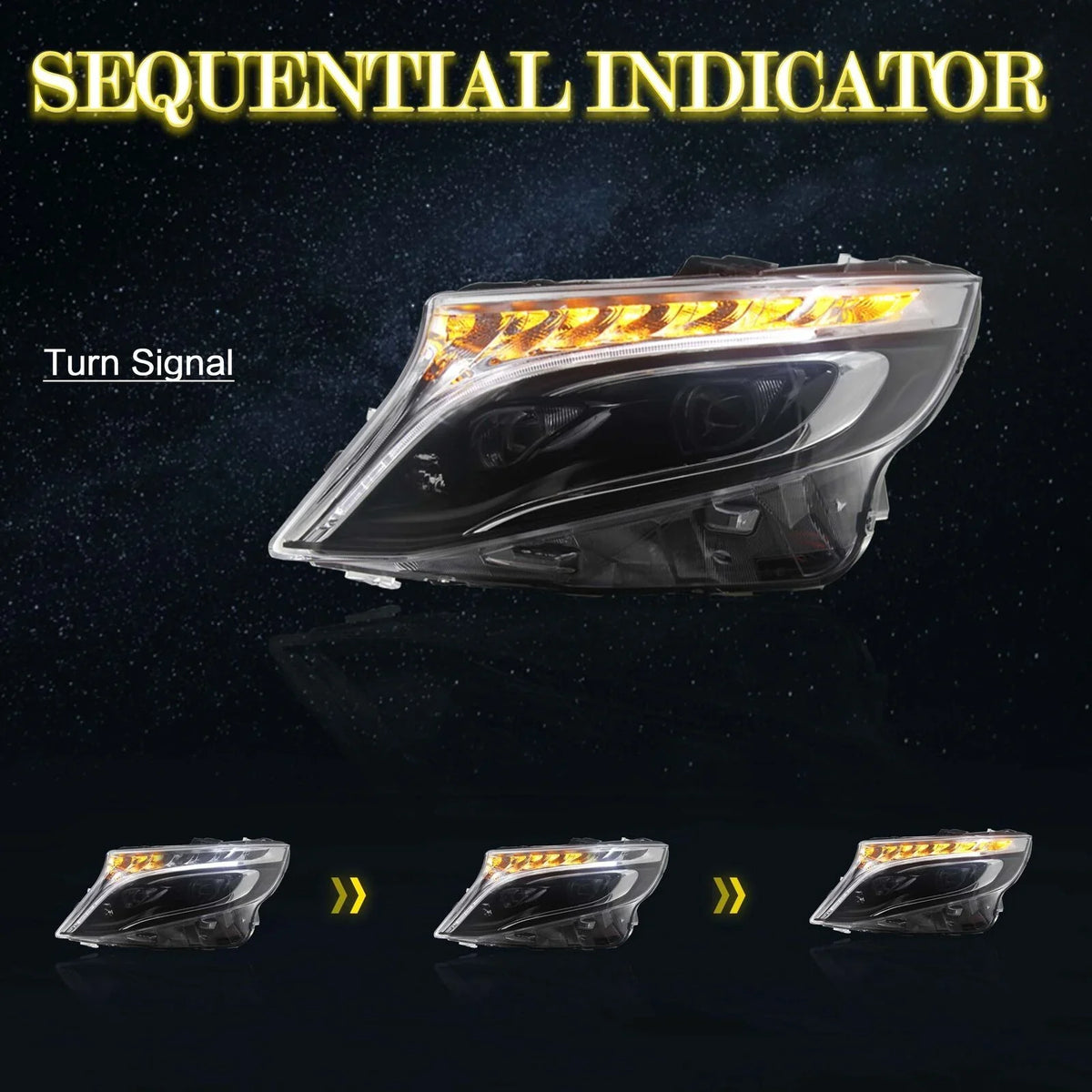 Faros delanteros VLAND Mercedes-Benz Vito V-Class W447 2014-2023 LED — LED E-Mark | imagen 4