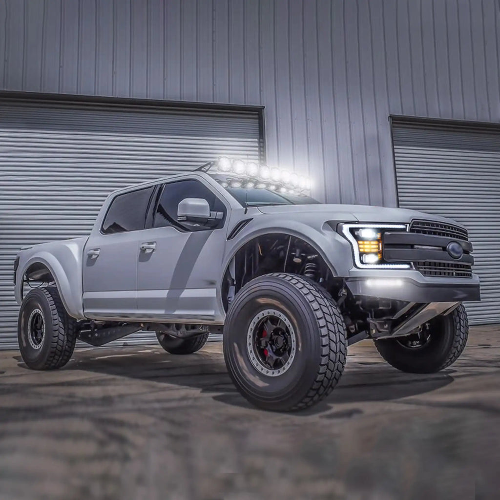 Faros delanteros VLAND 18-20 Ford F150 13th Gen Facelifted (Ⅱ) LED proyector Bi-LED negros — LED E-Mark | imagen 7
