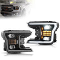 Faros delanteros VLAND 18-20 Ford F150 13th Gen Facelifted (Ⅱ) LED proyector Bi-LED negros — LED E-Mark | imagen 1