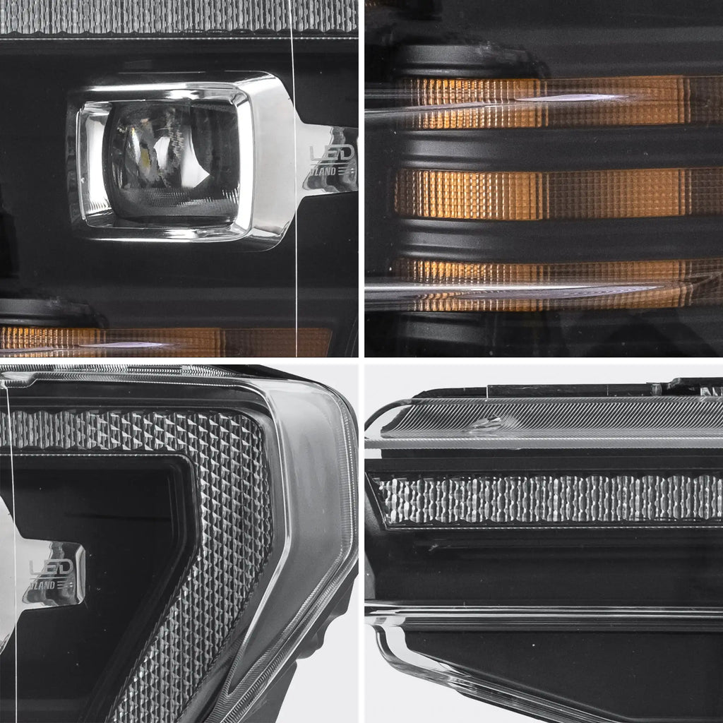 Faros delanteros VLAND 18-20 Ford F150 13th Gen Facelifted (Ⅱ) LED proyector Bi-LED negros — LED E-Mark | imagen 4