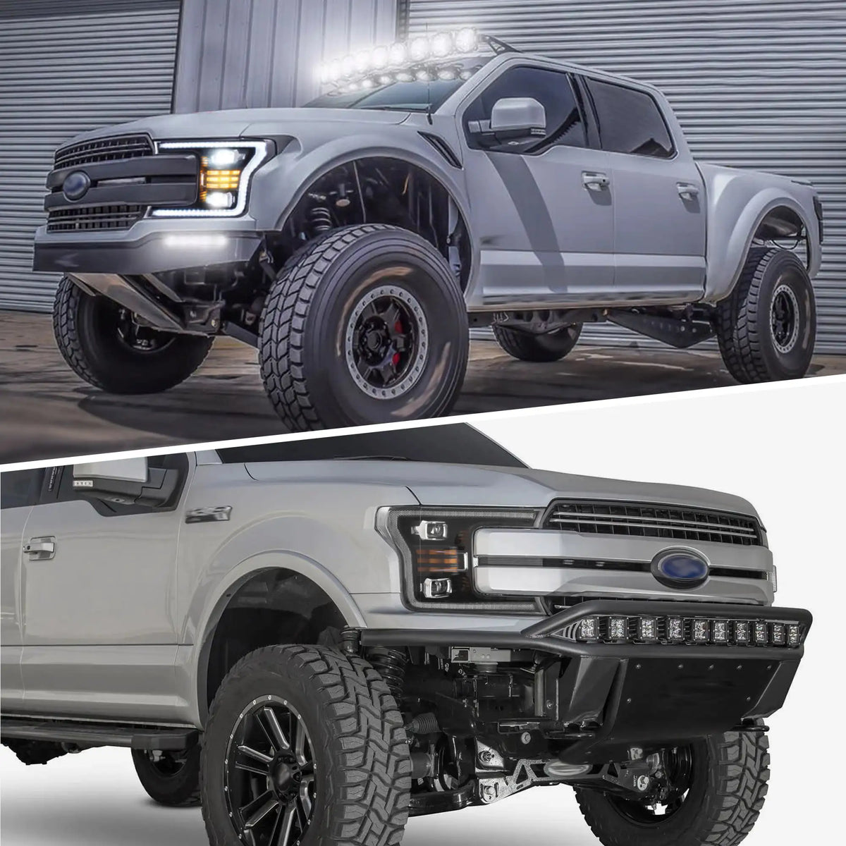 Faros delanteros VLAND 18-20 Ford F150 13th Gen Facelifted (Ⅱ) LED proyector Bi-LED negros — LED E-Mark | imagen 6