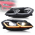 Faros delanteros VLAND 17-21 Volkswagen Golf MK7.5 proyector LED negros — LED E-Mark | imagen 1