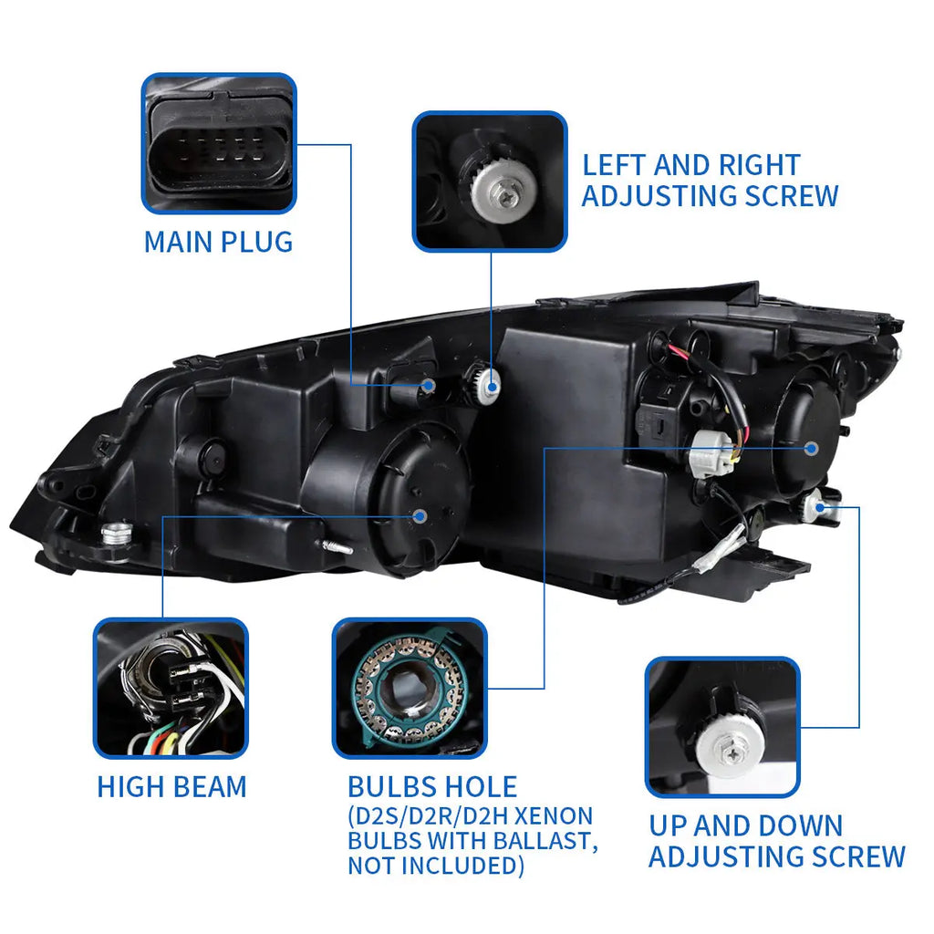 Faros delanteros VLAND 17-21 Volkswagen Golf MK7.5 proyector LED negros — LED E-Mark | imagen 8