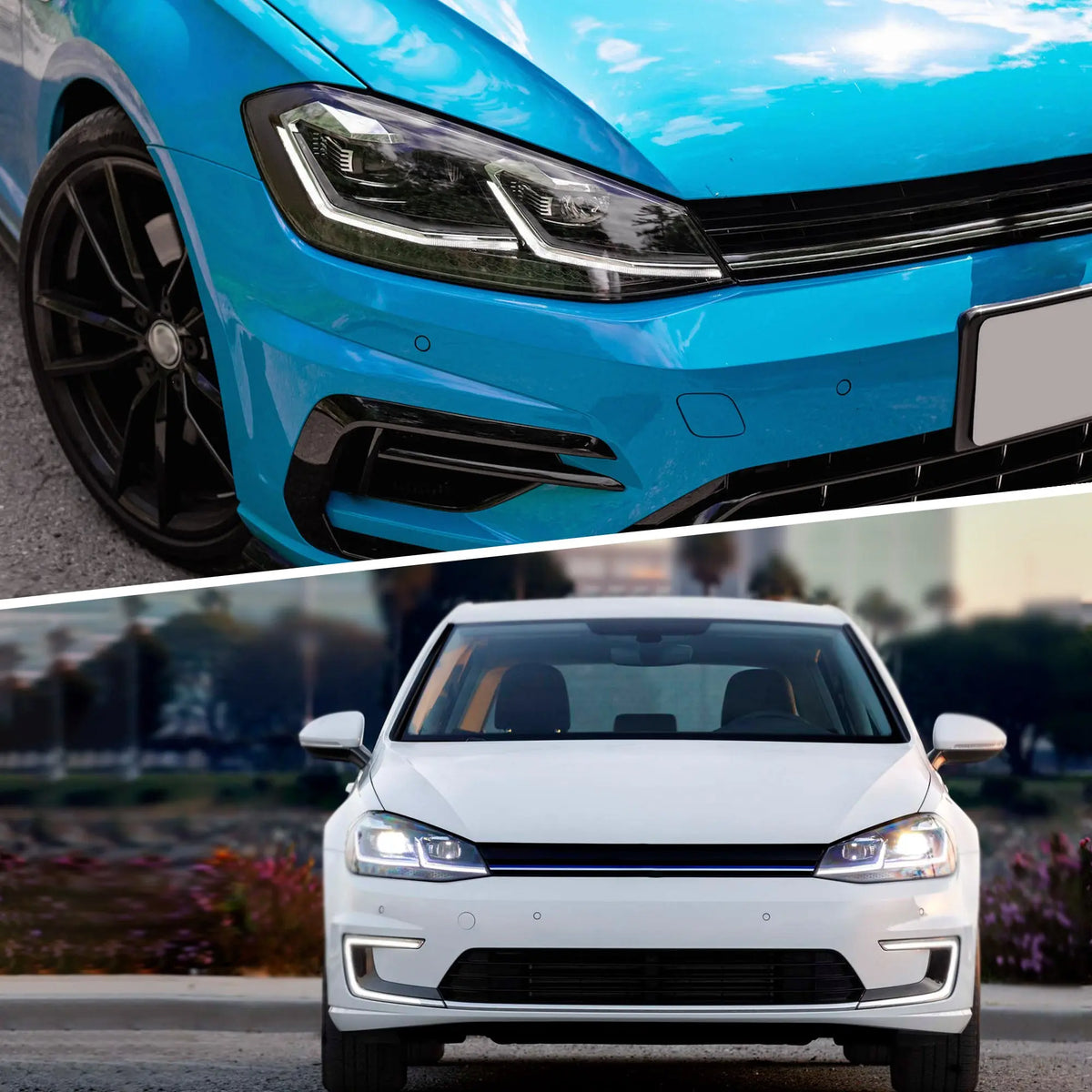 Faros delanteros VLAND 17-21 Volkswagen Golf MK7.5 proyector LED negros — LED E-Mark | imagen 9