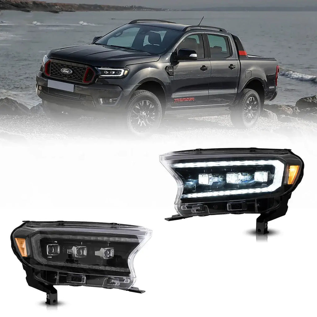 Faros delanteros VLAND 19-23 Ford Ranger [US Types] LED proyector Matrix LED — LED E-Mark | imagen 2