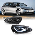 Faros delanteros VLAND 08-14 VW Golf Mk6 LED proyector Bi-LED negros — LED E-Mark | imagen 1