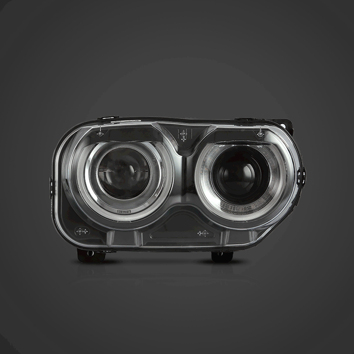 Faros delanteros VLAND 15-24 Dodge Challenger 3th Gen Facelifted proyector Bi-LED negros — LED E-Mark | imagen 2