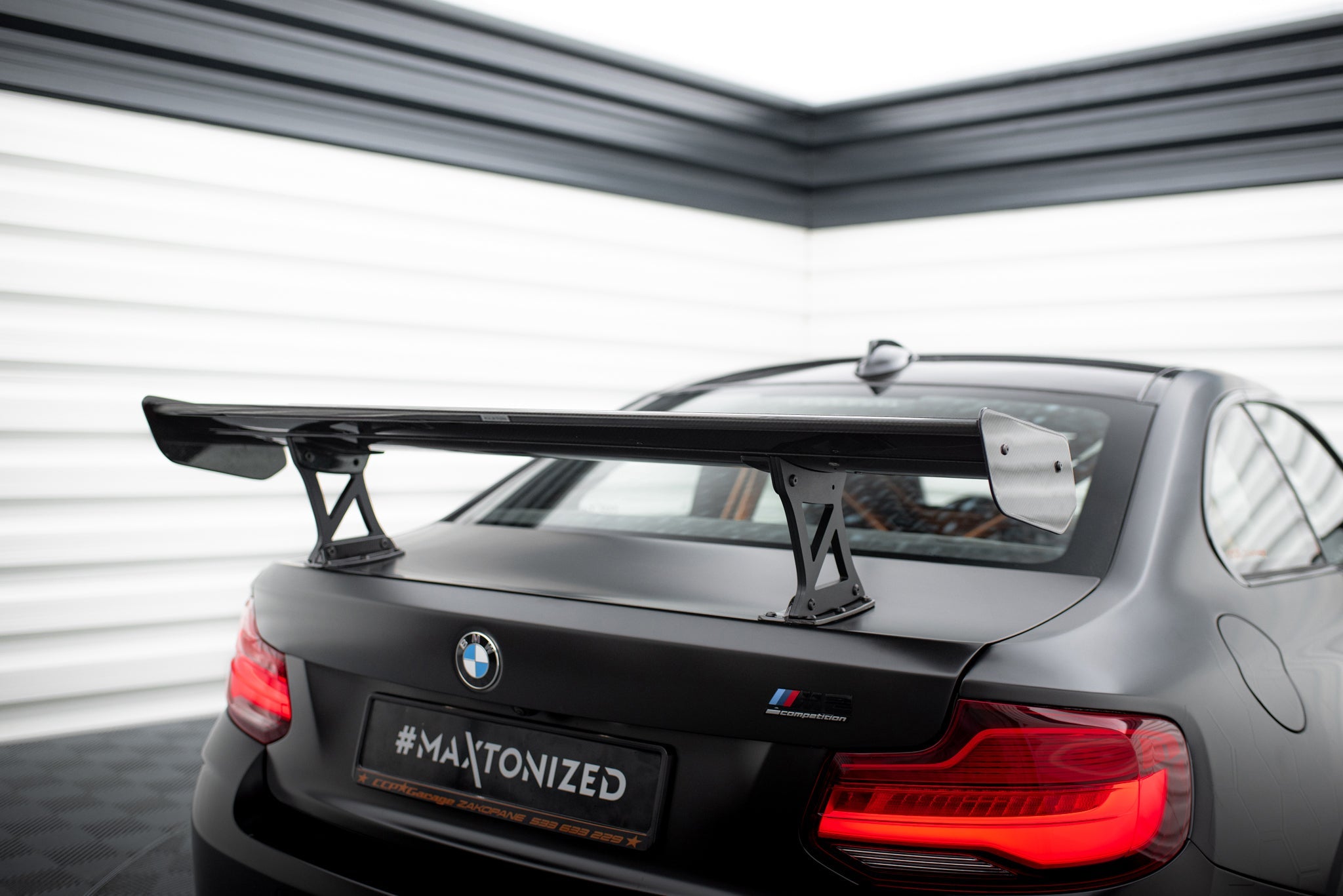 Maxton Design Alerón de carbono With Internal Brackets Uprights para BMW M2 F87 / 2 / 2 M-Pack F22 - imagen 3