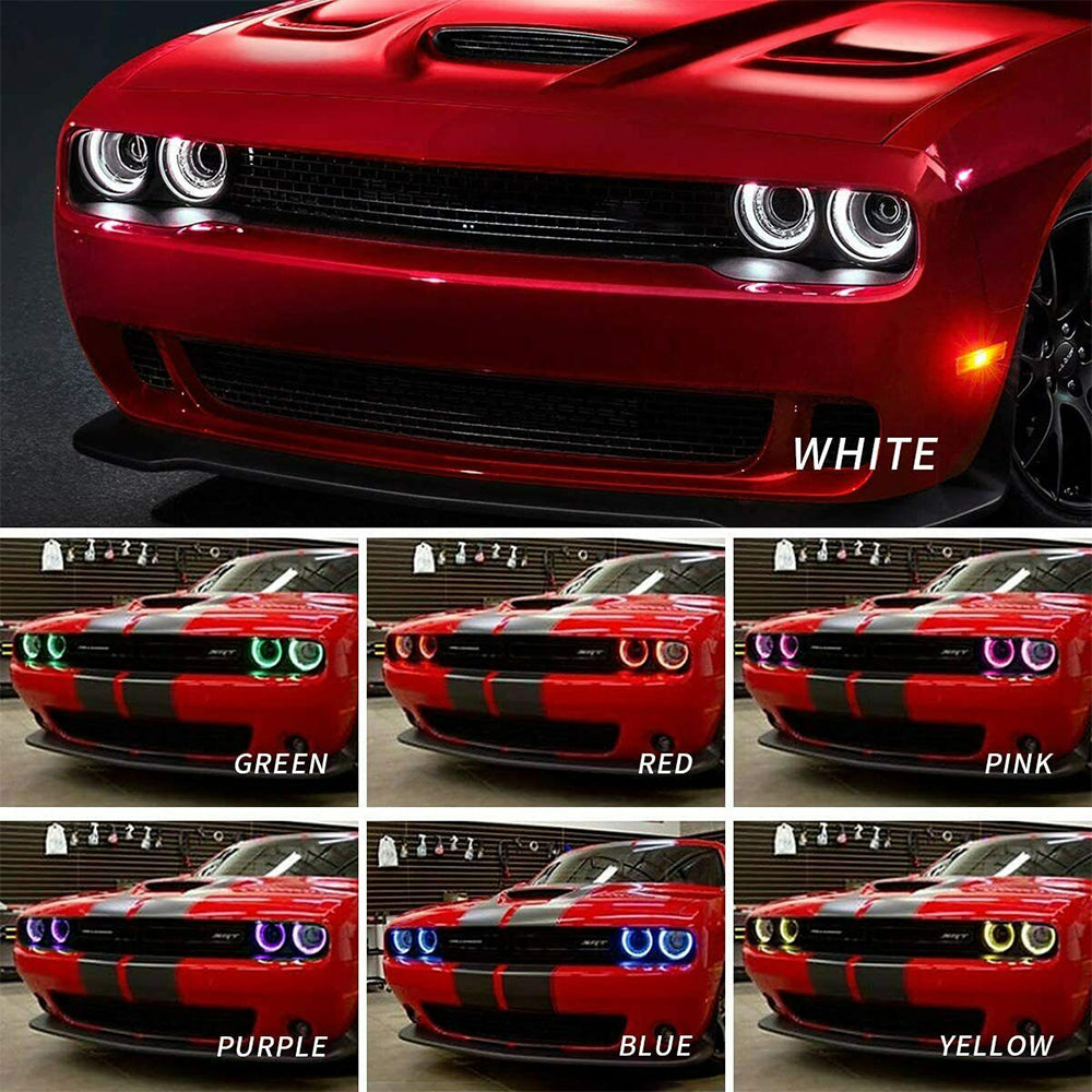 Faros delanteros VLAND 15-24 Dodge Challenger RGB proyector Bi-LED negros — LED E-Mark | imagen 6