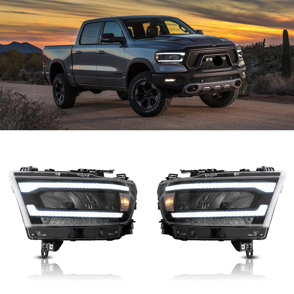 Faros delanteros VLAND 19-24 Dodge Ram 1500 5th Gen (DT) LED Reflection Bowl — LED E-Mark | imagen 1