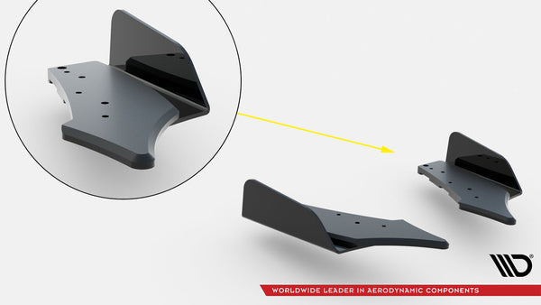 Maxton Design Street Pro Rear Side Splitters + Flaps para Ford Mustang Dark Horse Mk7 - imagen 8