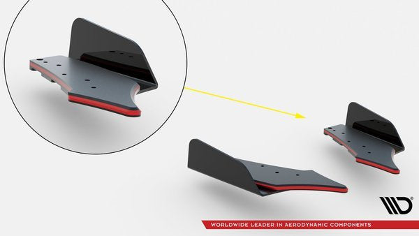 Maxton Design Street Pro Rear Side Splitters + Flaps para Volkswagen Golf GTI Clubsport Mk8 Facelift - imagen 7