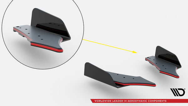 Maxton Design Street Pro Rear Side Splitters V.2 + Flaps para BMW 1 M-Pack F70 - imagen 7
