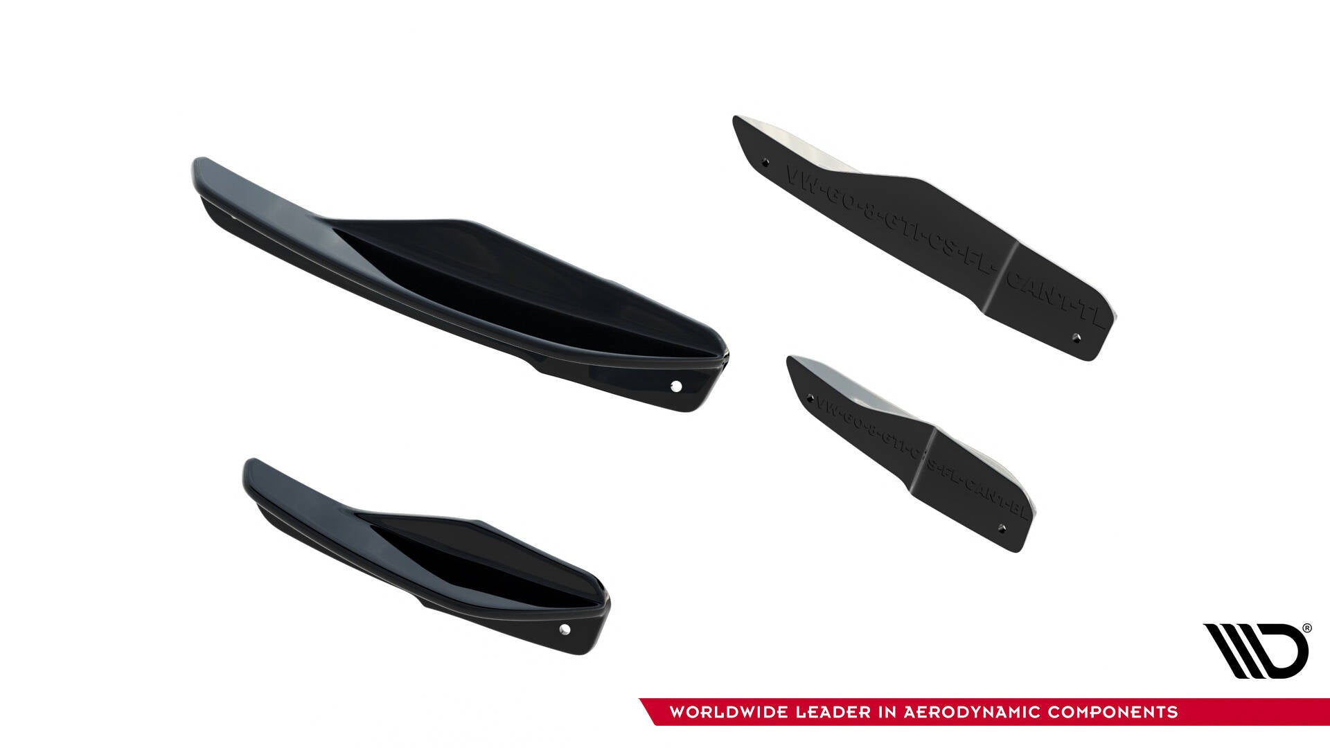 Maxton Design Paragolpes delantero Wings (Canards) para Volkswagen Golf GTI Clubsport Mk8 Facelift - imagen 7