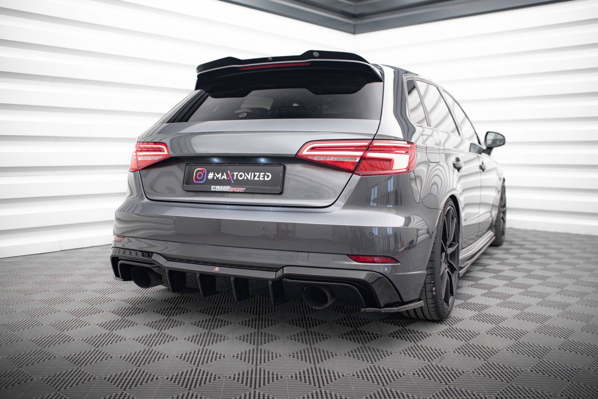 Maxton Design Difusor trasero para Audi A3 S-Line Sportback 8V Facelift (Version with single Exhausts on both sides) - imagen 1