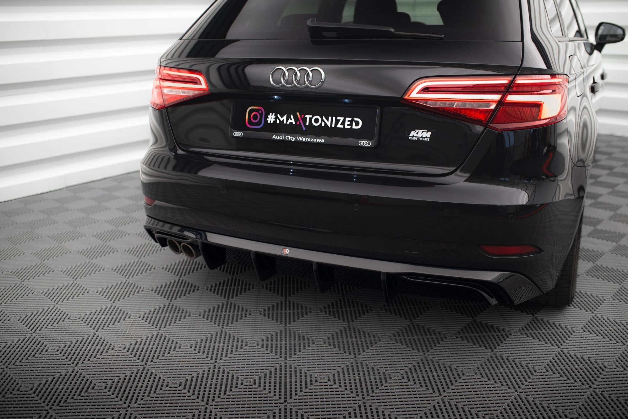 Maxton Design Difusor trasero para Audi A3 Sportback 8V Facelift (Version with double Exhaust tip) - imagen 1