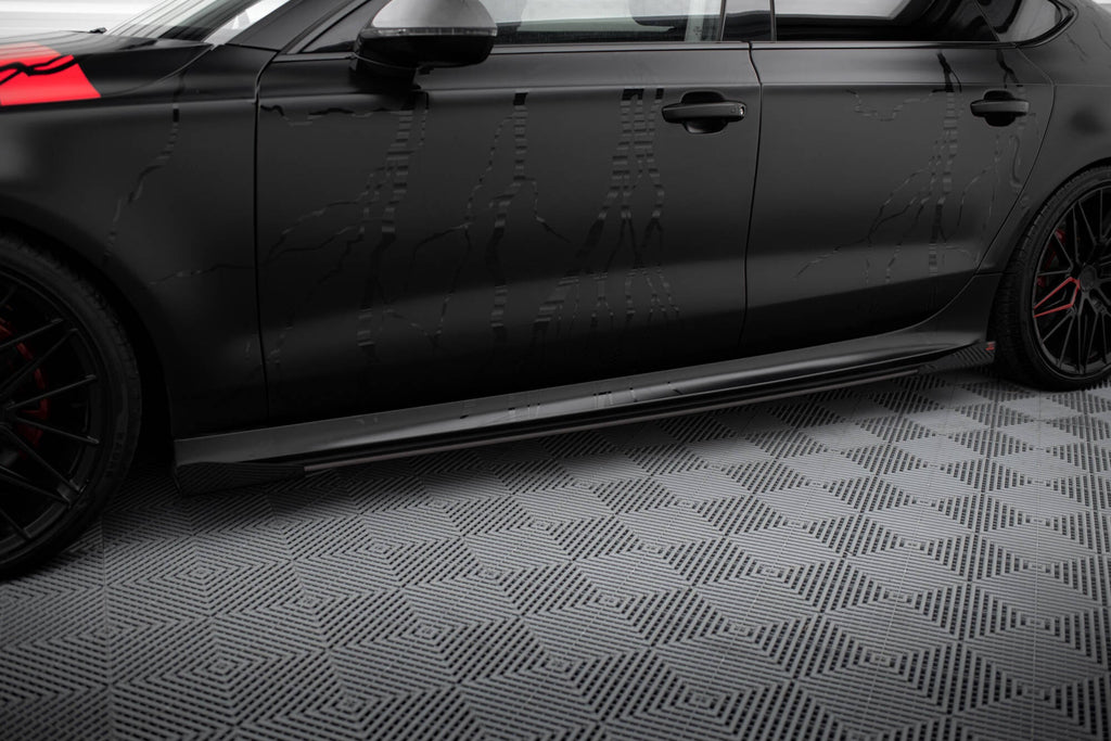 Maxton Design Street Pro Side Skirts Diffusers + Flaps para Audi A7 RS7 LOOK C7 - imagen 1