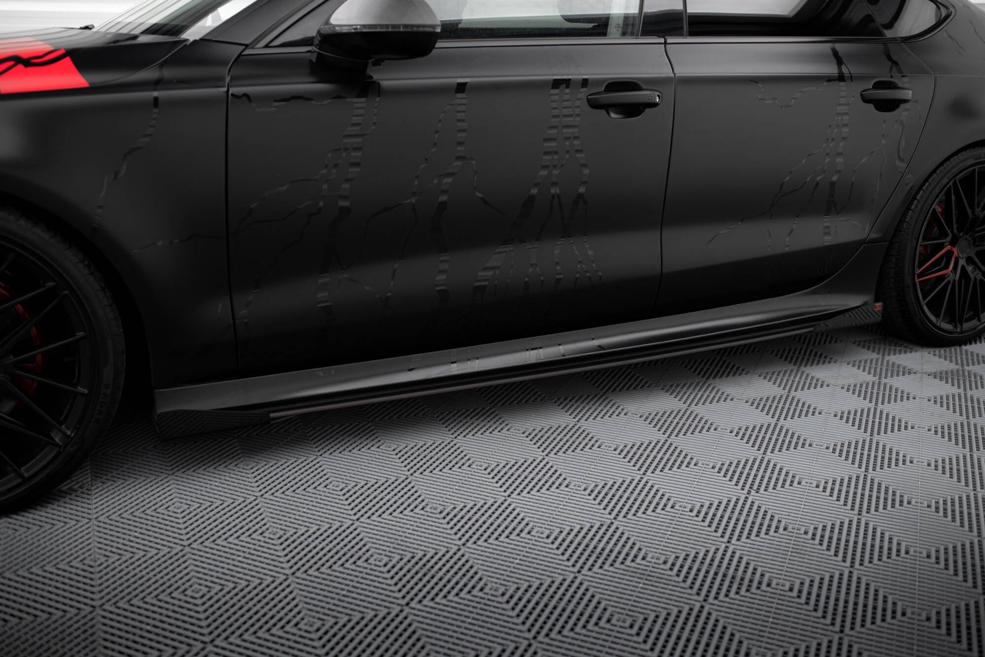 Maxton Design Street Pro Side Skirts Diffusers + Flaps para Audi A7 RS7 LOOK C7 - imagen 1