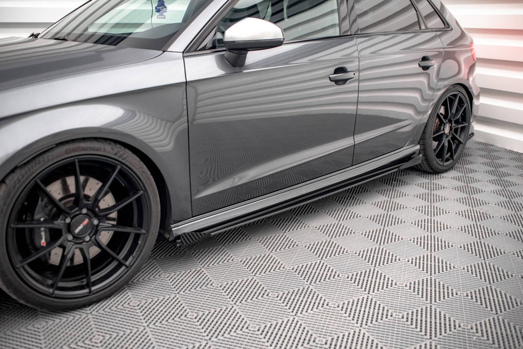 Maxton Design Street Pro Side Skirts Diffusers + Flaps para Audi S3 / A3 S-Line Sportback 8V Facelift - imagen 1