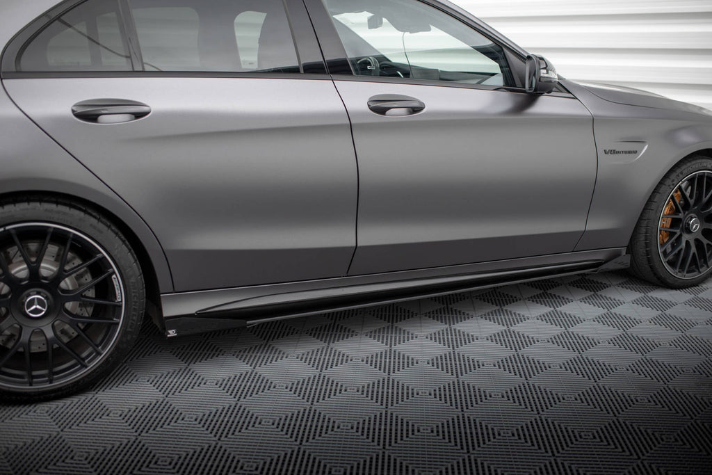 Maxton Design Street Pro Side Skirts Diffusers + Flaps para Mercedes-AMG C63 Sedan / Estate W205 Facelift - imagen 2