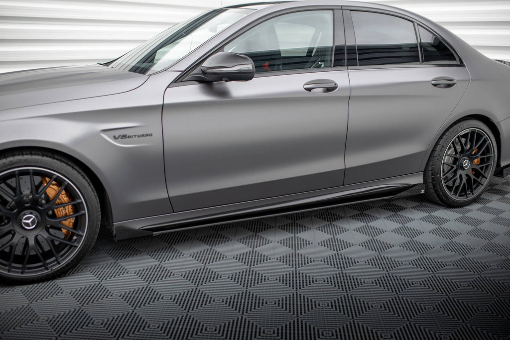 Maxton Design Street Pro Side Skirts Diffusers + Flaps para Mercedes-AMG C63 Sedan / Estate W205 Facelift - imagen 1