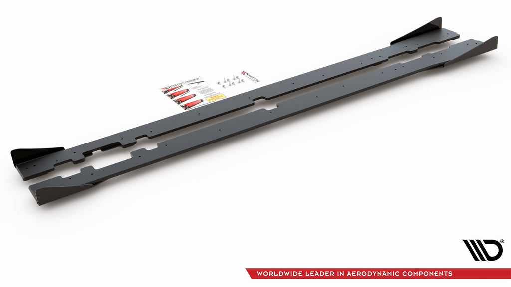 Maxton Design Street Pro Side Skirts Diffusers + Flaps para Mercedes-AMG C43 / AMG-Line Coupe C205 - imagen 5