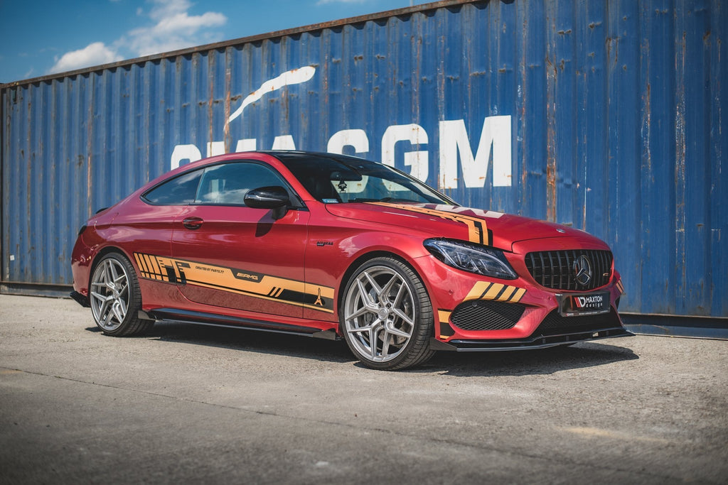 Maxton Design Street Pro Side Skirts Diffusers + Flaps para Mercedes-AMG C43 / AMG-Line Coupe C205 - imagen 2