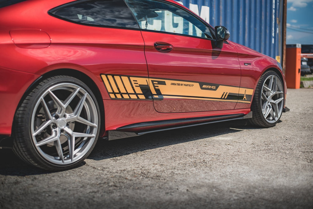 Maxton Design Street Pro Side Skirts Diffusers + Flaps para Mercedes-AMG C43 / AMG-Line Coupe C205 - imagen 1