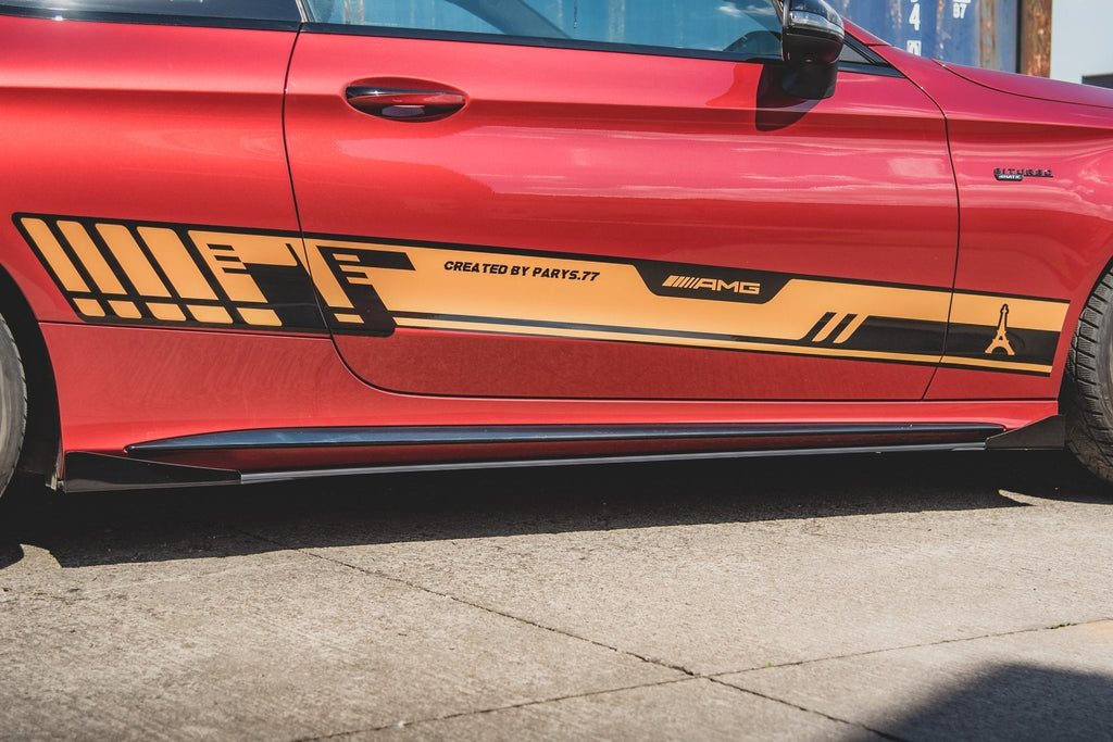 Maxton Design Street Pro Side Skirts Diffusers + Flaps para Mercedes-AMG C43 / AMG-Line Coupe C205 - imagen 4