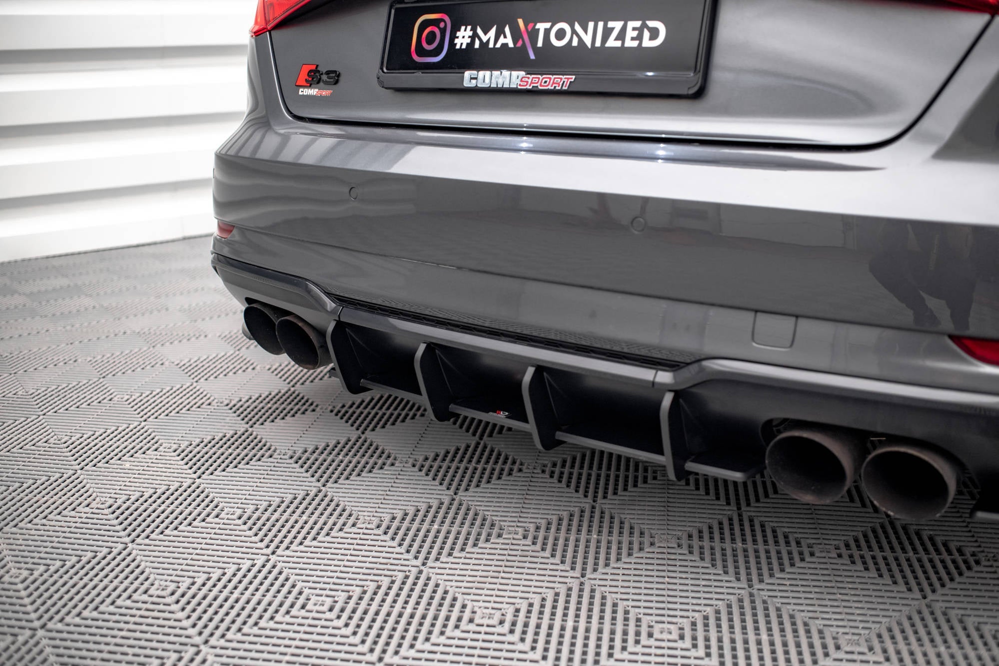 Maxton Design Street Pro Rear Diffuser para Audi S3 Sportback 8V Facelift - imagen 1