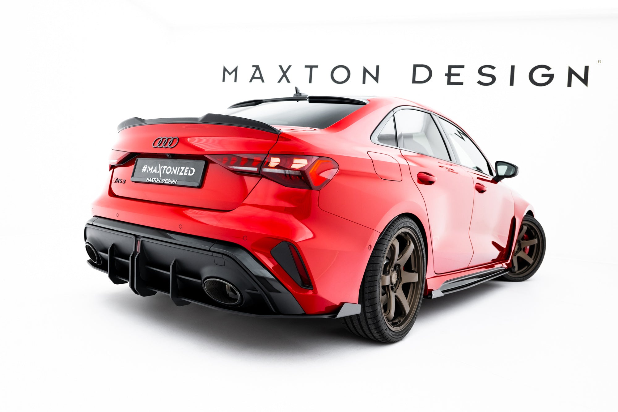 Maxton Design Street Pro Rear Diffuser + Flaps para Audi RS3 Sedan 8Y Facelift - imagen 3