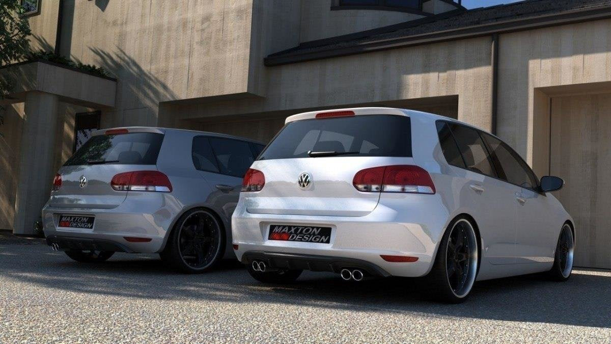 Maxton Design Difusor trasero para Volkswagen Golf Mk6 WITH 2 Exhaust HOLE - imagen 1