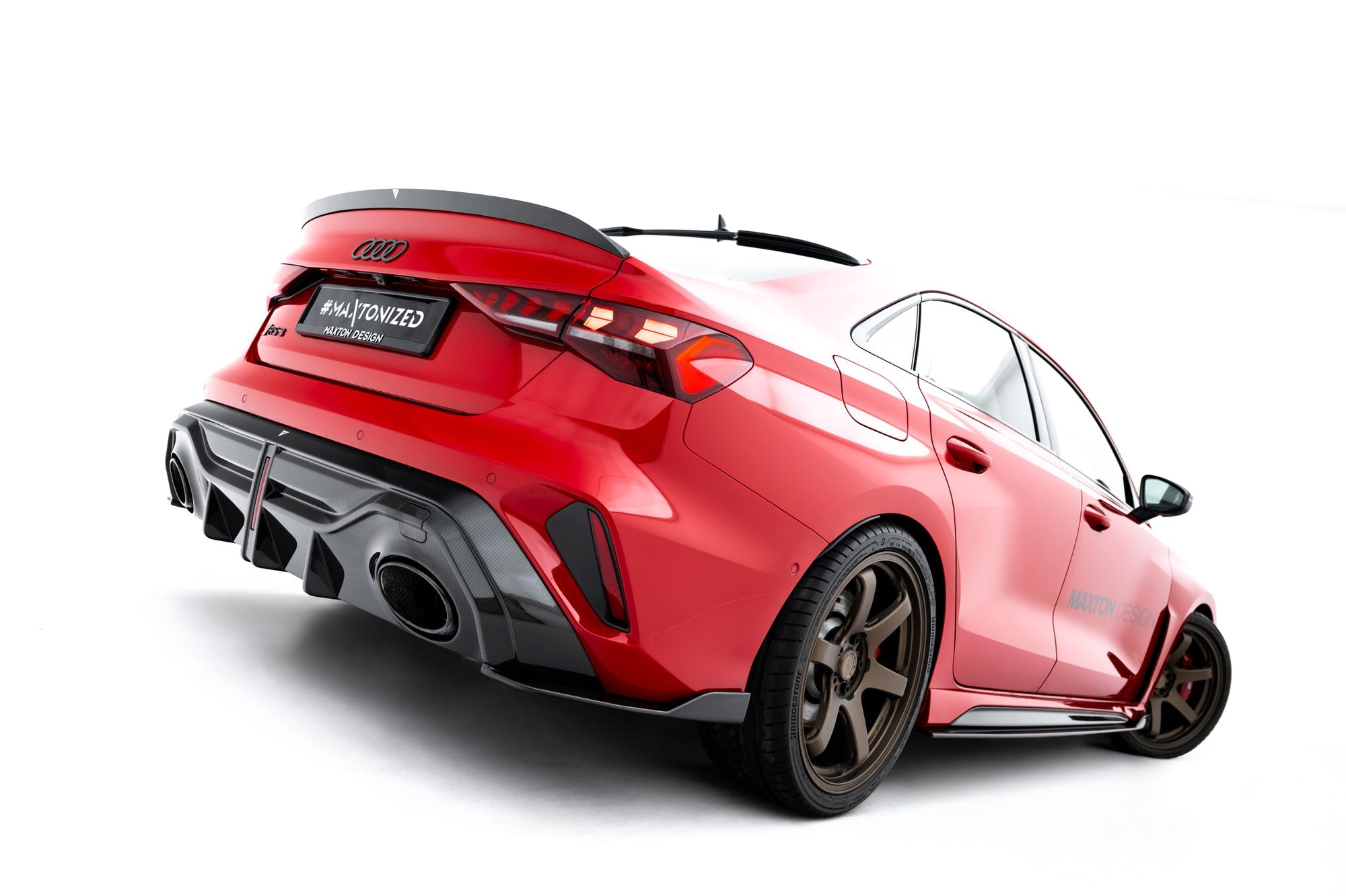 Maxton Design Prepreg Carbon Fiber Rear Diffuser para Audi RS3 Sedan 8Y Facelift - imagen 3