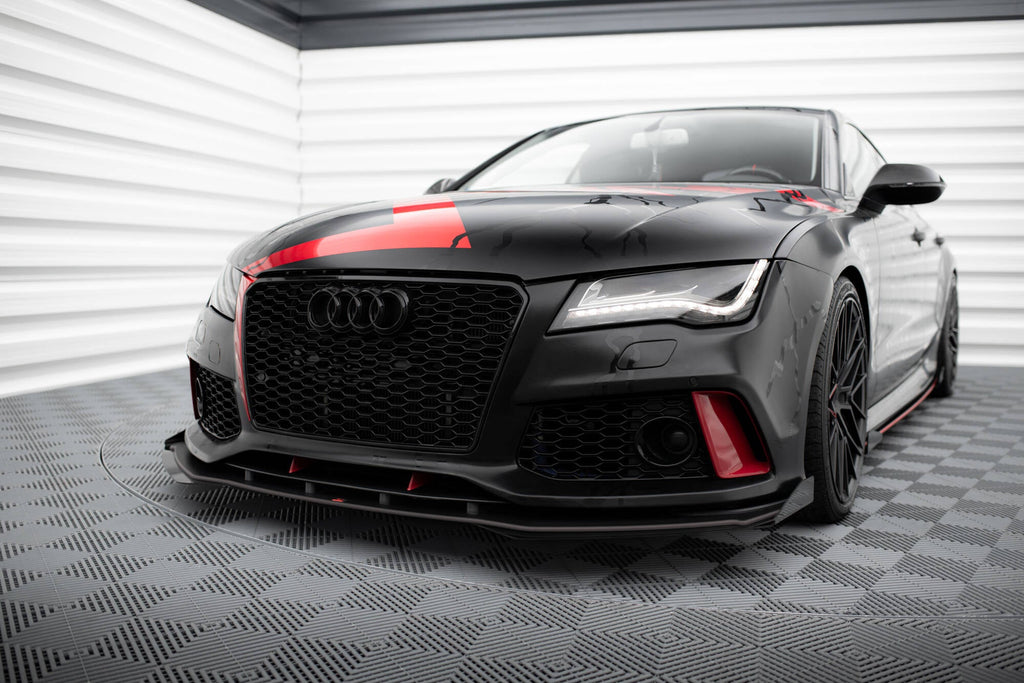 Maxton Design Street Pro Front Splitter + Flaps para Audi A7 RS7 LOOK C7 - imagen 1